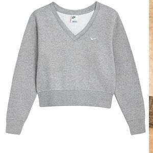 Nike Gray V-Neck Pullover Sweatshirt